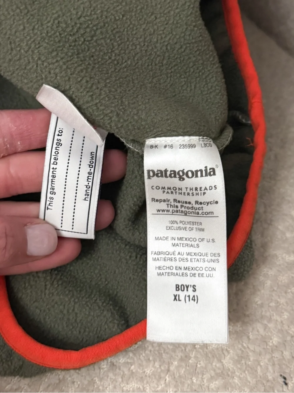 Patagonia Boys Lightweight Synchilla Snap-T Pullover Sweater size XL